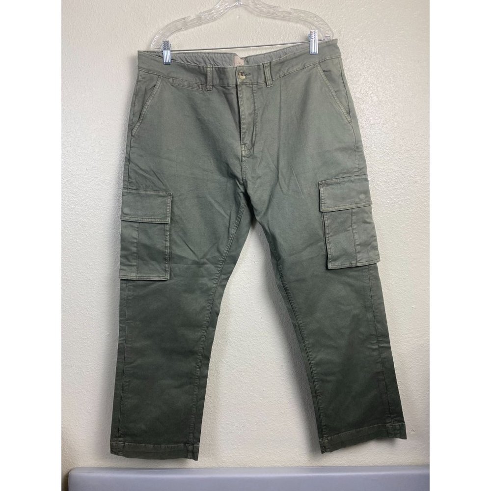 JACHS Mens Cargo Pants size‎ 40x30 Green Cotton Blend utility Y2K 90s Streetwear